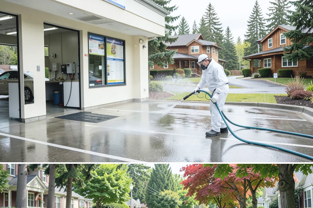 HOA Pressure Washing in Beaux Arts Village, King County, WA - A spring deep clean paired with a fall moss treatment keeps community areas safe through Washington's wettest months.