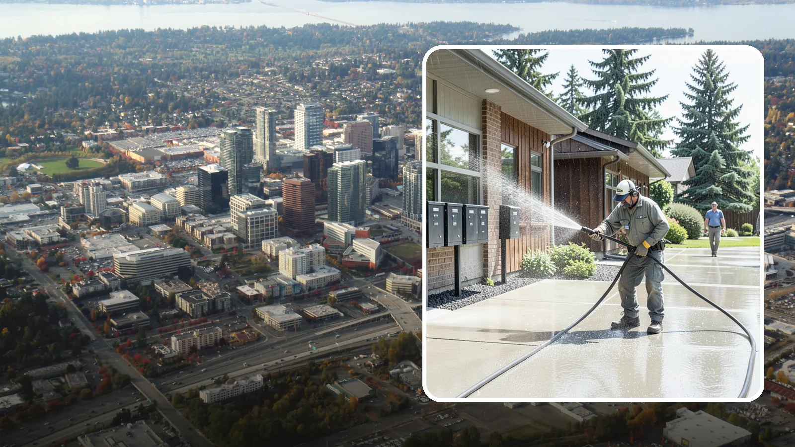 HOA Pressure Washing in Bellevue, King County, WA - We help Washington homeowner associations maintain clean shared sidewalks, mailboxes, and community structures on a predictable...