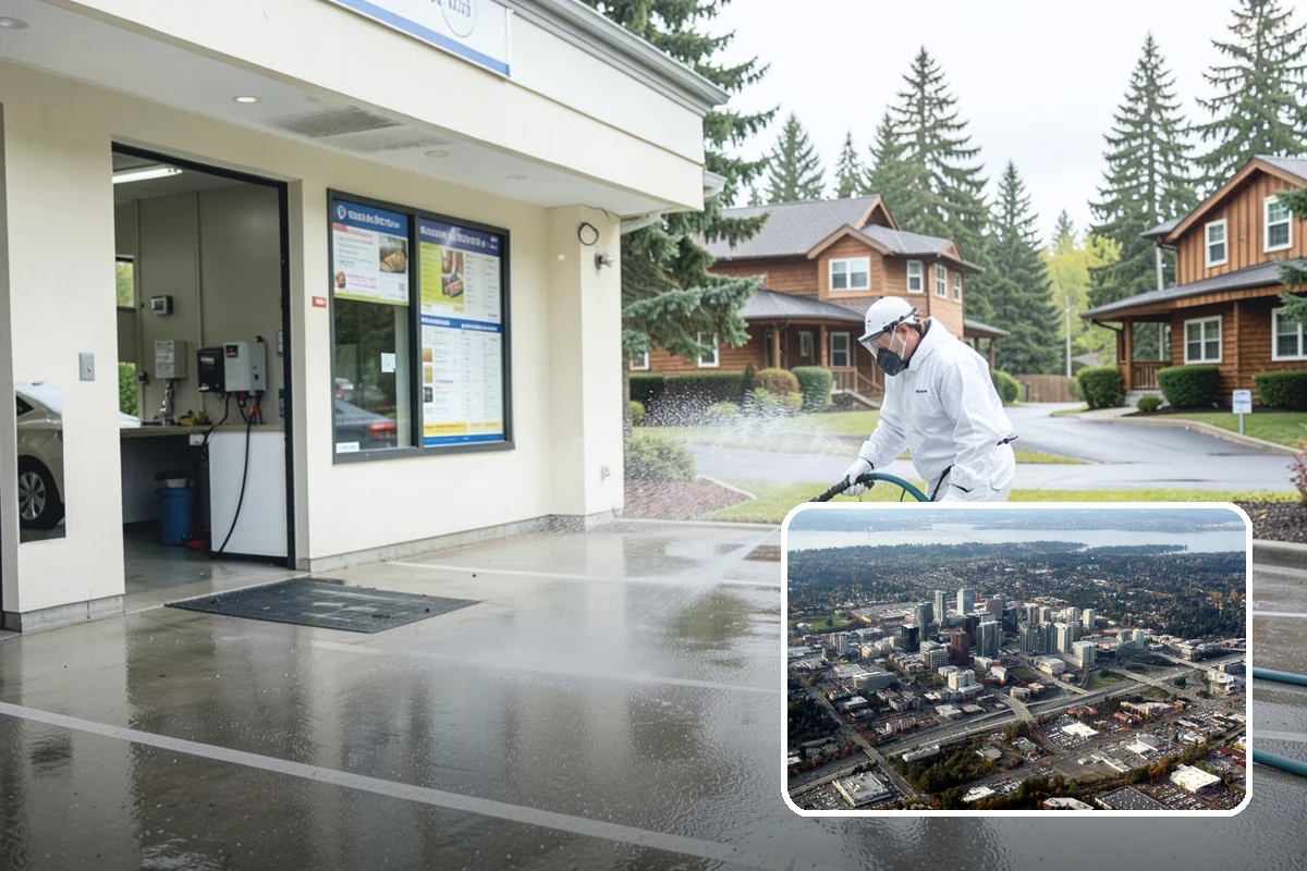 HOA Pressure Washing in Bellevue, King County, WA - Reduces slip-and-fall liability on shared paths