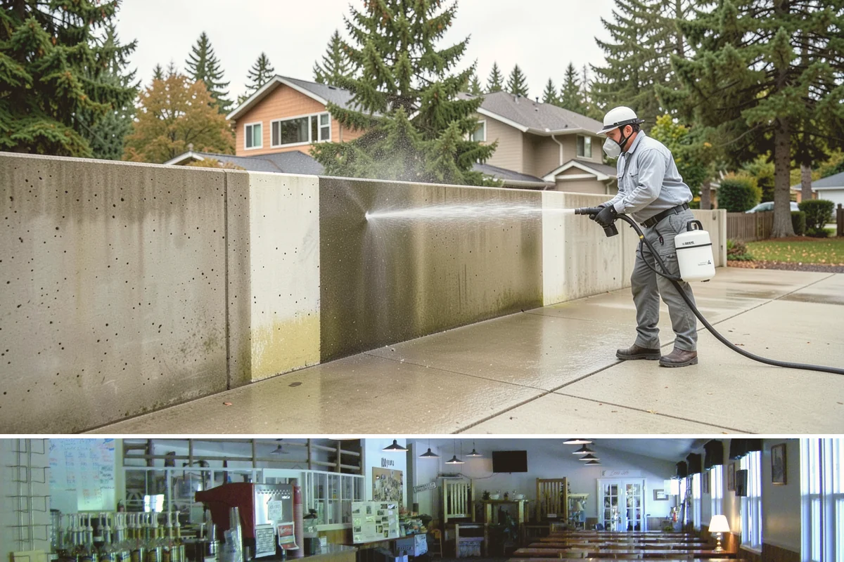 HOA Pressure Washing in Black Diamond, King County, WA - A spring deep clean paired with a fall moss treatment keeps community areas safe through Washington's wettest months.