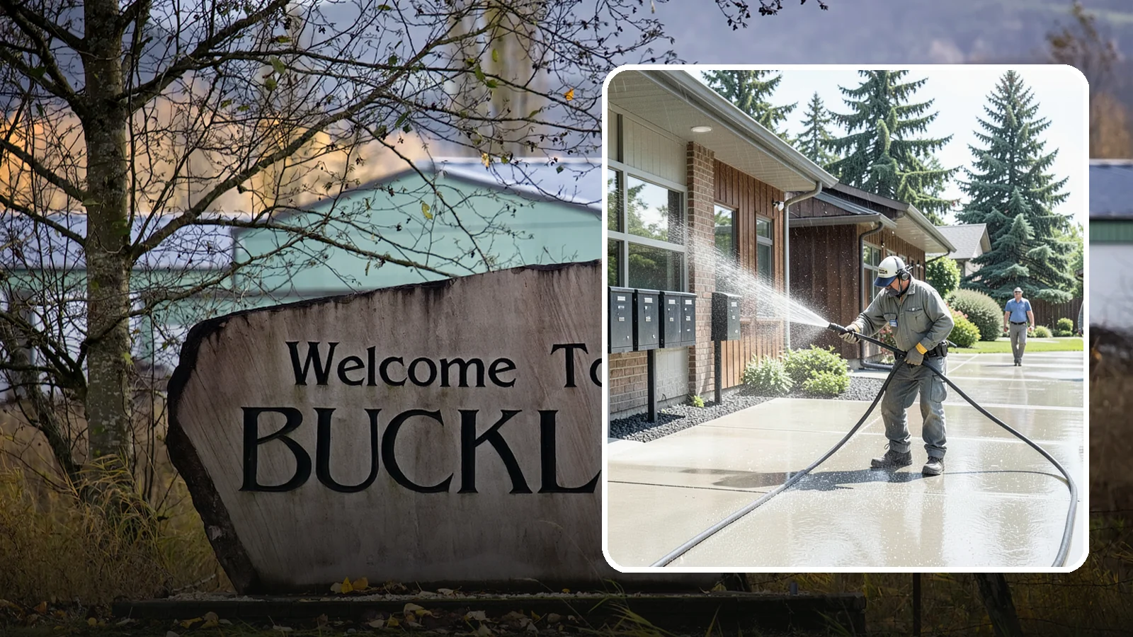 HOA Pressure Washing in Buckley, Pierce County, WA - We help Washington homeowner associations maintain clean shared sidewalks, mailboxes, and community structures on a predictable...