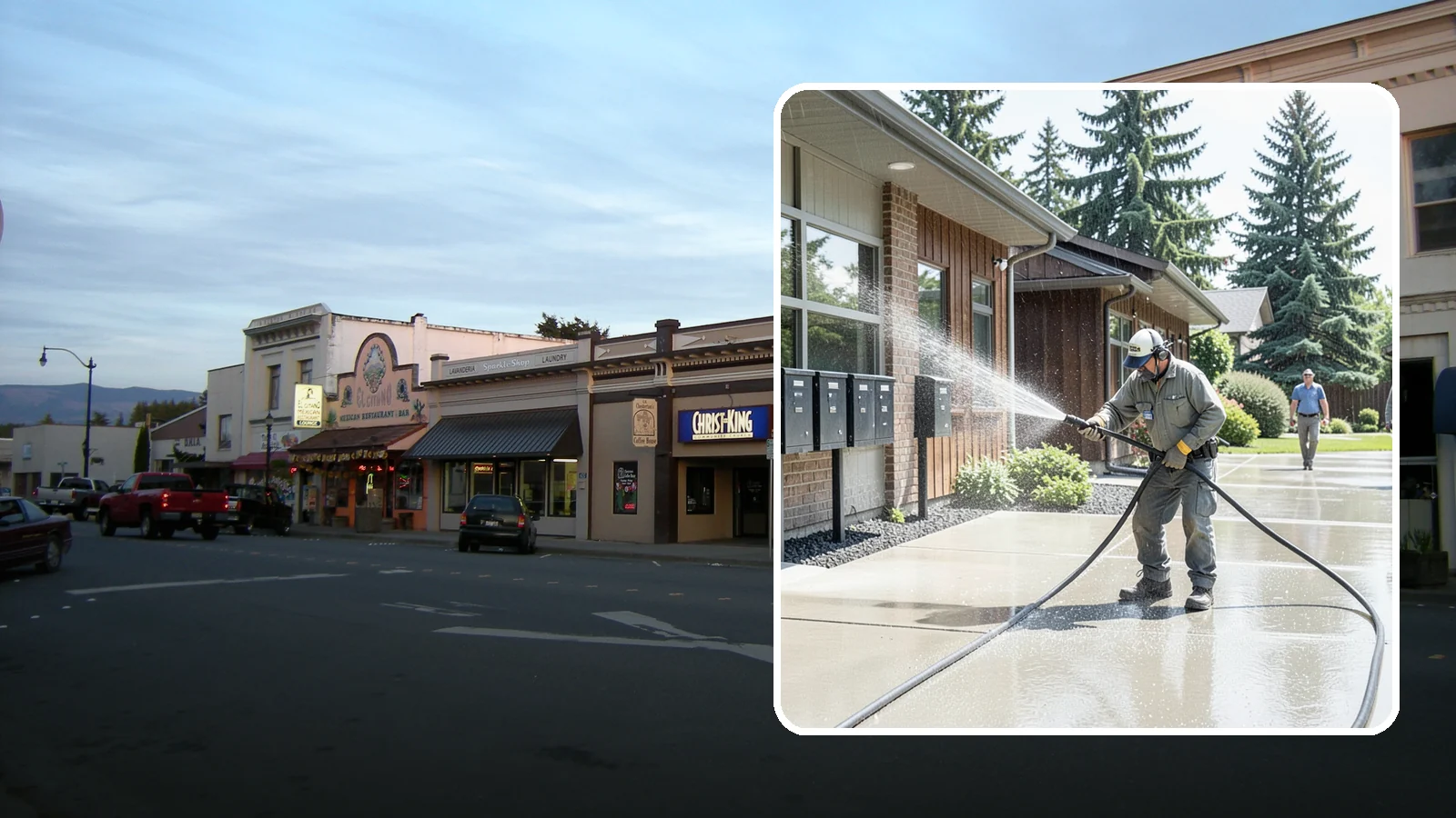 HOA Pressure Washing in Burlington, Skagit County, WA - We help Washington homeowner associations maintain clean shared sidewalks, mailboxes, and community structures on a predictable...