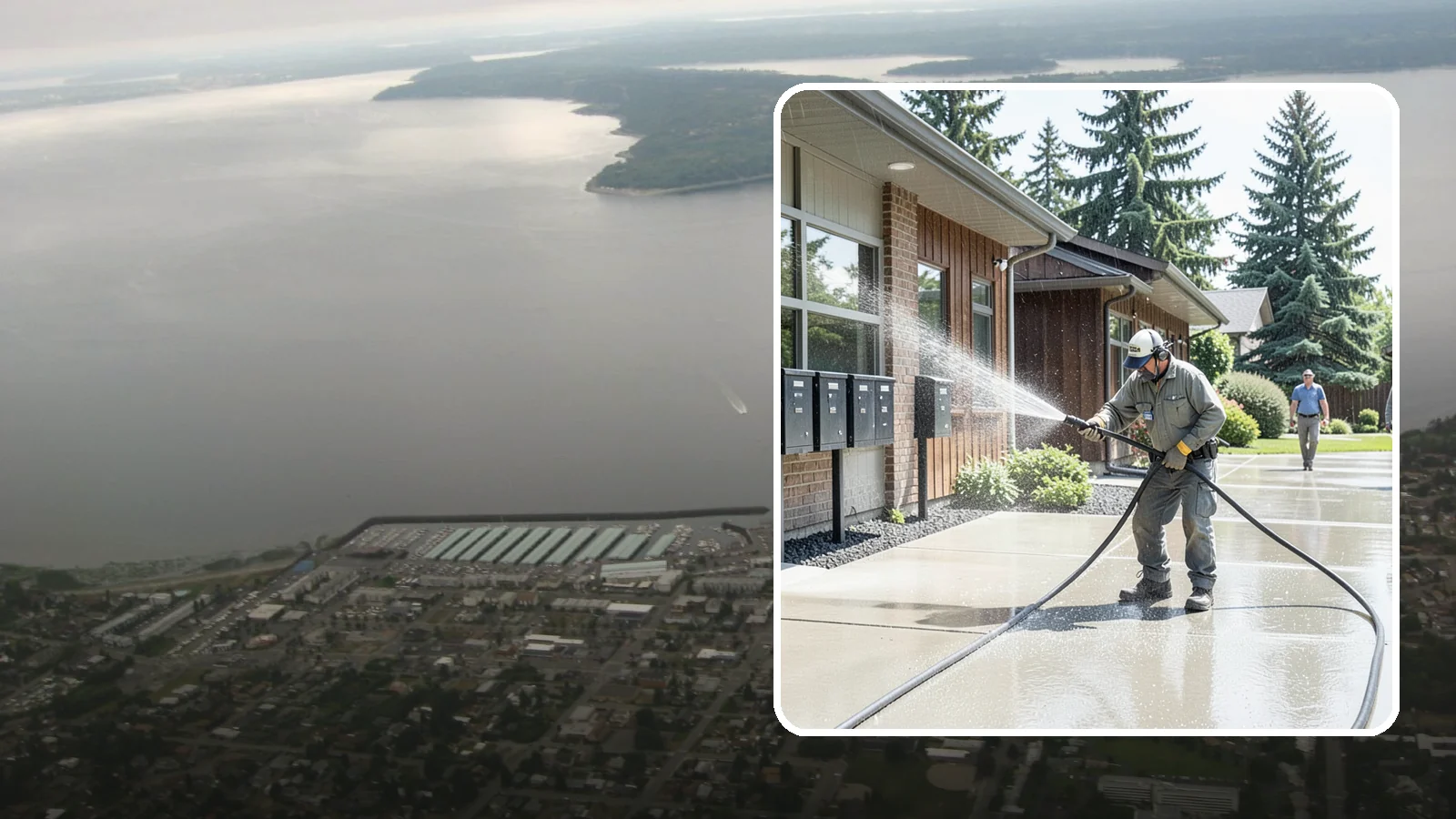 HOA Pressure Washing in Des Moines, King County, WA - We help Washington homeowner associations maintain clean shared sidewalks, mailboxes, and community structures on a predictable...