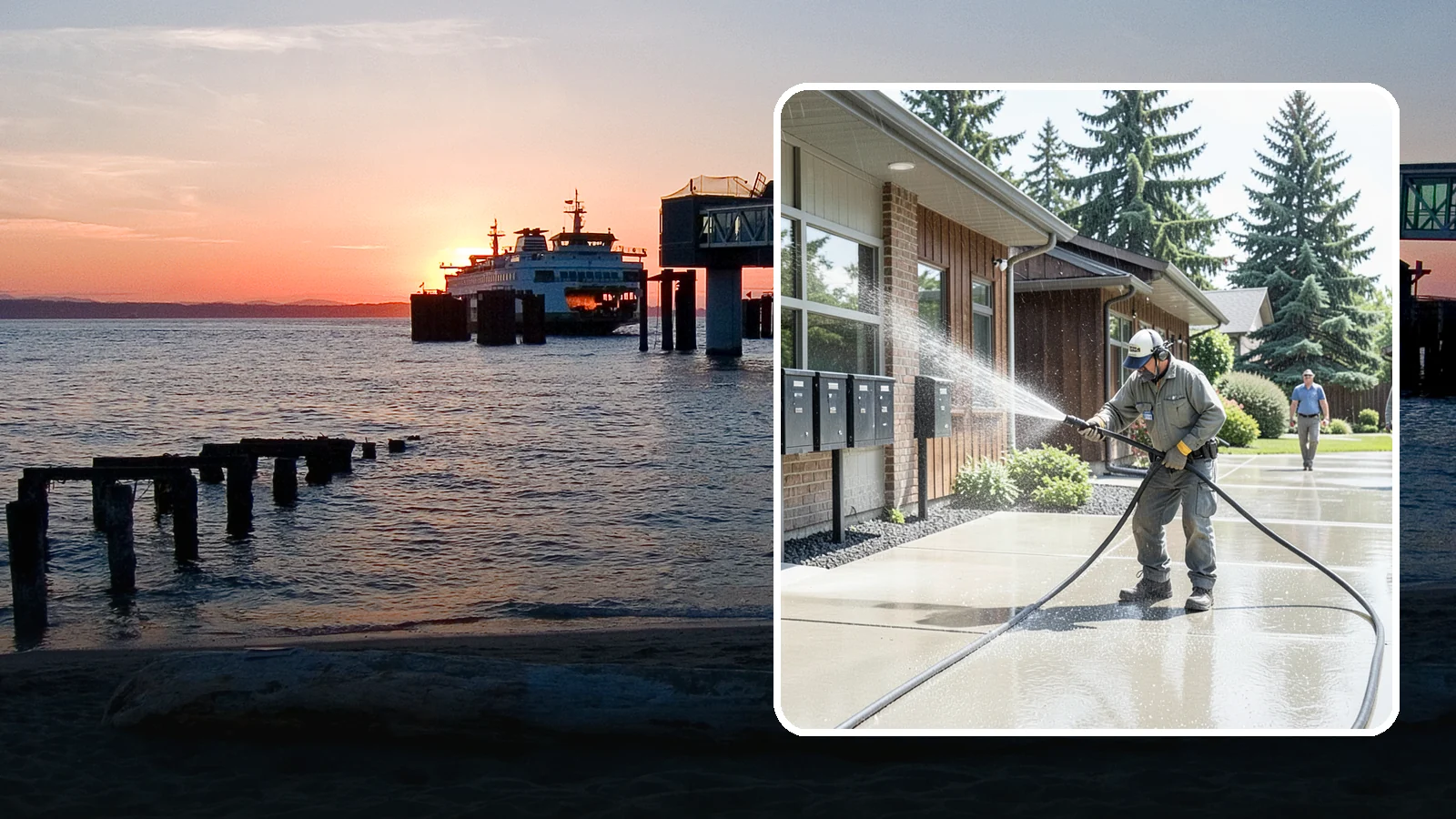 HOA Pressure Washing in Edmonds, Snohomish County, WA - We help Washington homeowner associations maintain clean shared sidewalks, mailboxes, and community structures on a predictable...