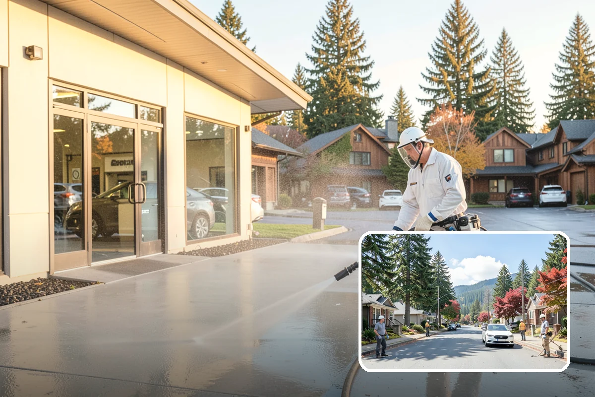 HOA Pressure Washing in Hunts Point, King County, WA - Reduces slip-and-fall liability on shared paths