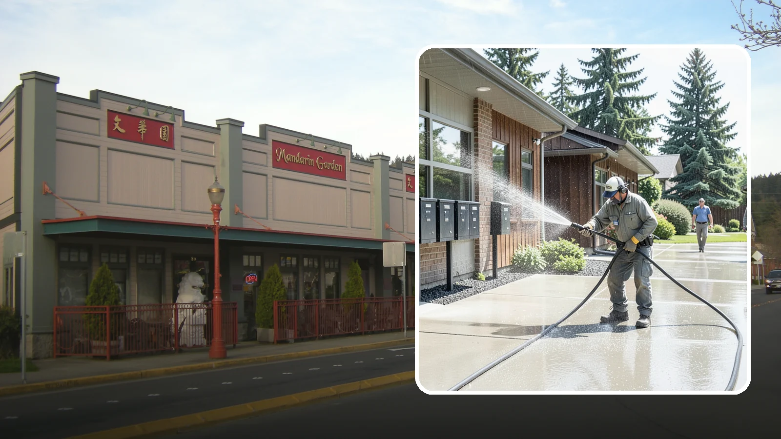 HOA Pressure Washing in Issaquah, King County, WA - We help Washington homeowner associations maintain clean shared sidewalks, mailboxes, and community structures on a predictable...