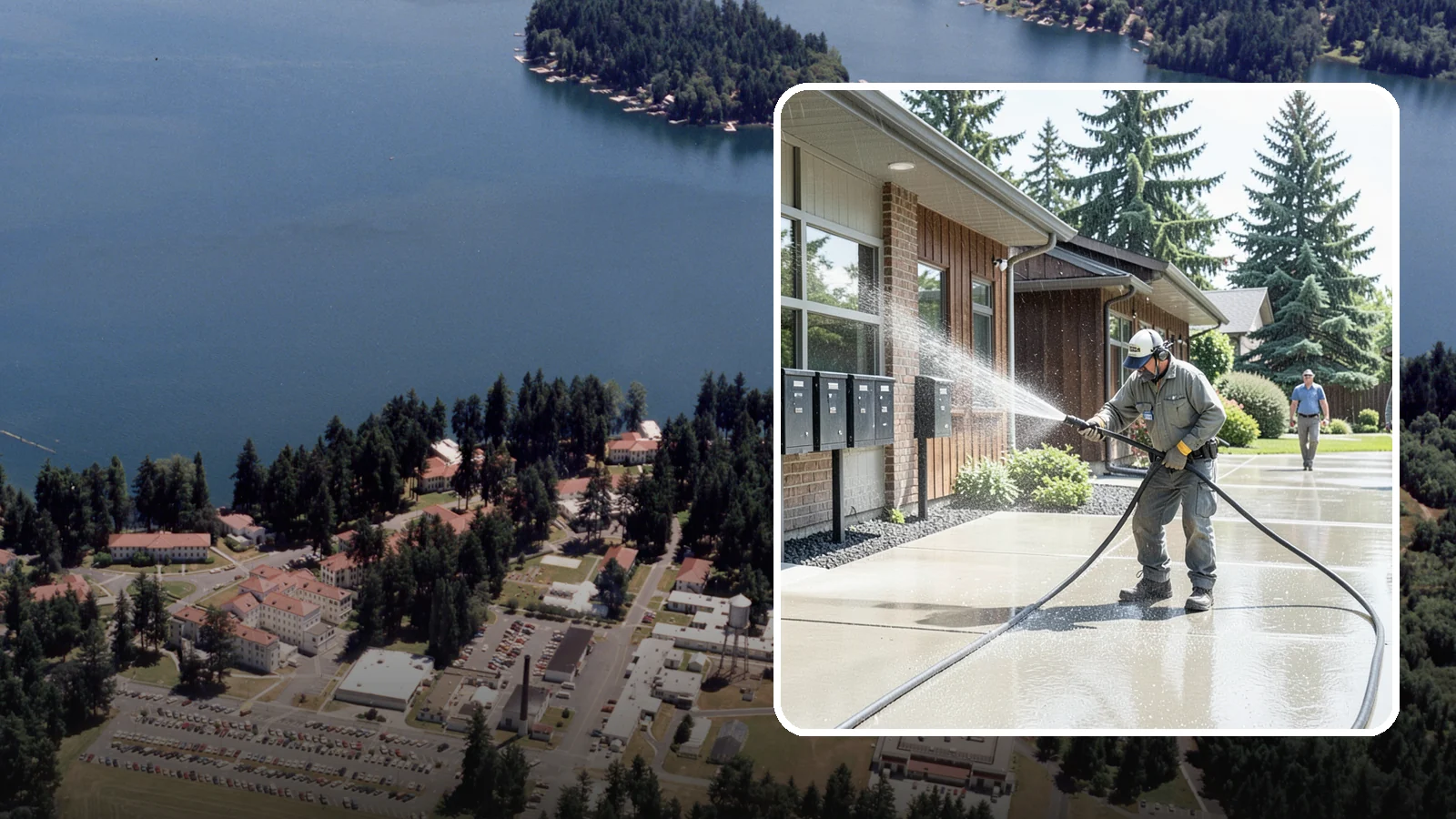 HOA Pressure Washing in Lakewood, Pierce County, WA - We help Washington homeowner associations maintain clean shared sidewalks, mailboxes, and community structures on a predictable...