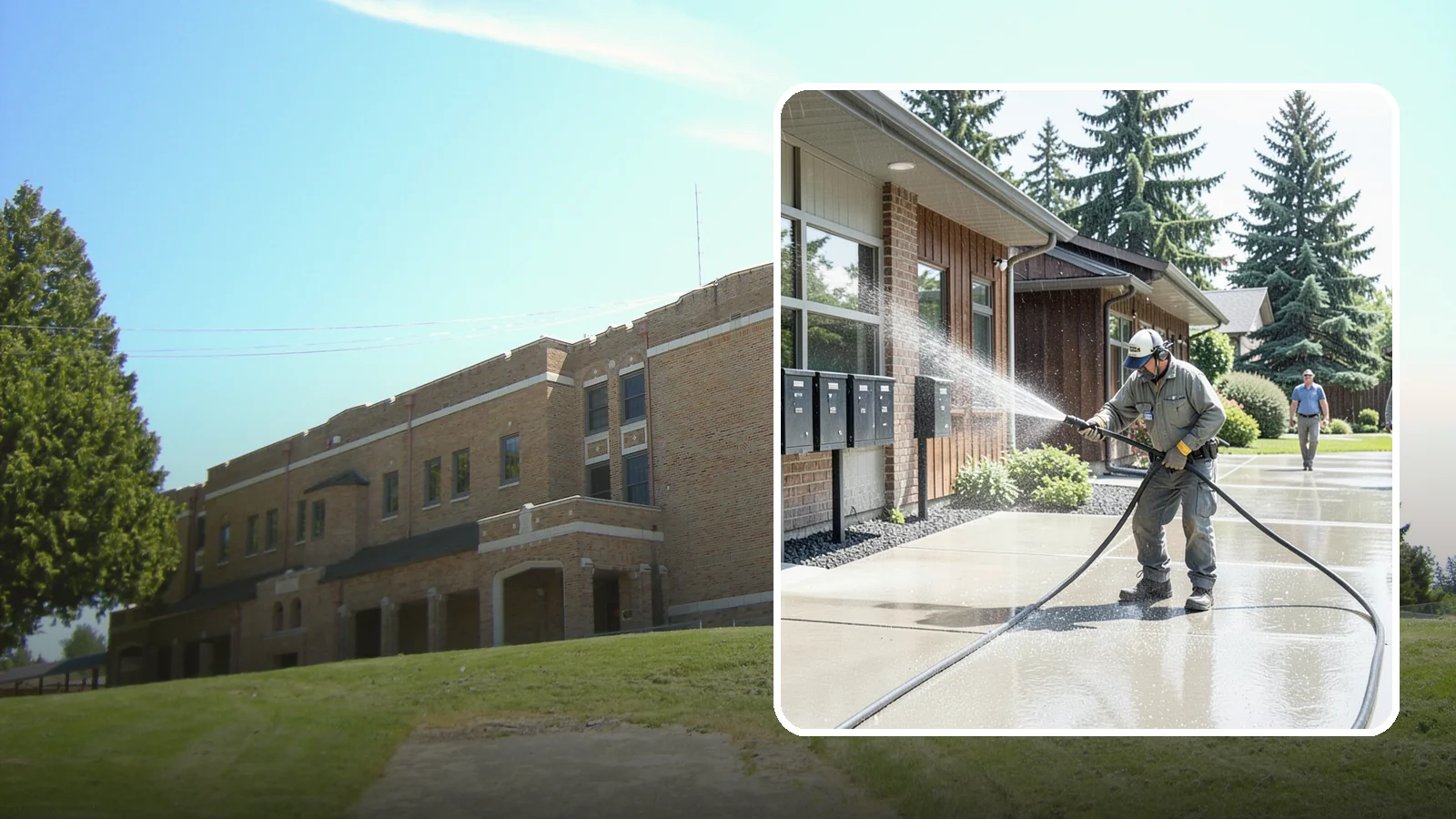 HOA Pressure Washing in Maple Valley, King County, WA - We help Washington homeowner associations maintain clean shared sidewalks, mailboxes, and community structures on a predictable...