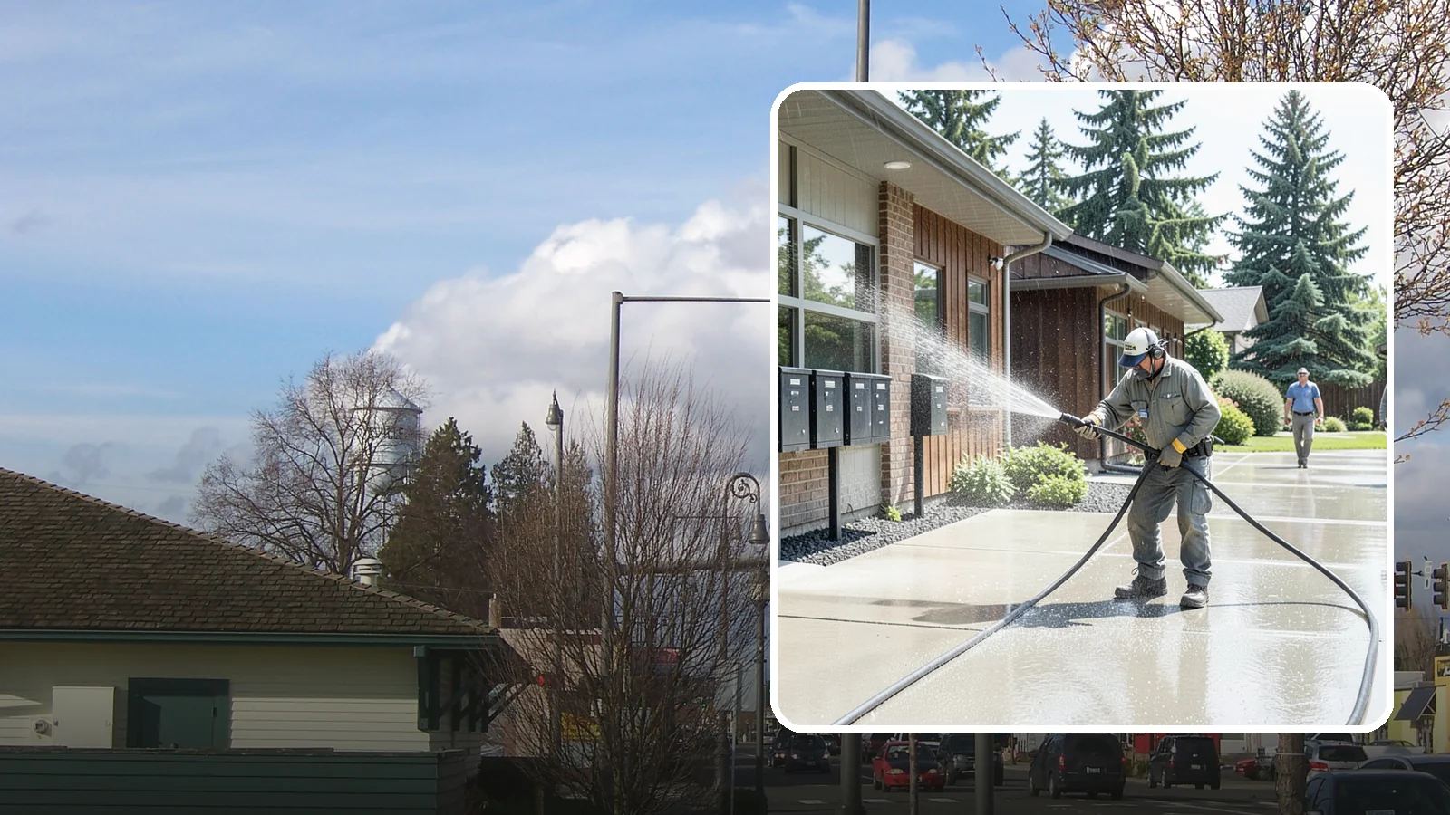 HOA Pressure Washing in Marysville, Snohomish County, WA - We help Washington homeowner associations maintain clean shared sidewalks, mailboxes, and community structures on a predictable...