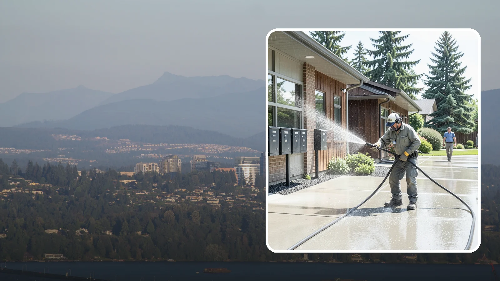 HOA Pressure Washing in Medina, King County, WA - We help Washington homeowner associations maintain clean shared sidewalks, mailboxes, and community structures on a predictable...