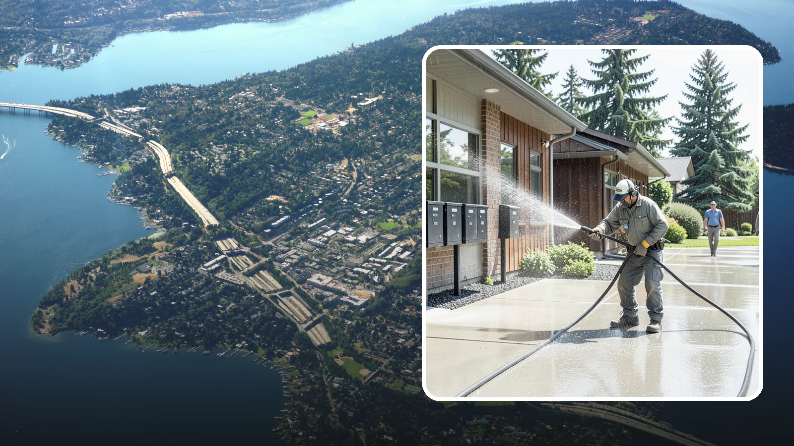 HOA Pressure Washing in Mercer Island, King County, WA - We help Washington homeowner associations maintain clean shared sidewalks, mailboxes, and community structures on a predictable...