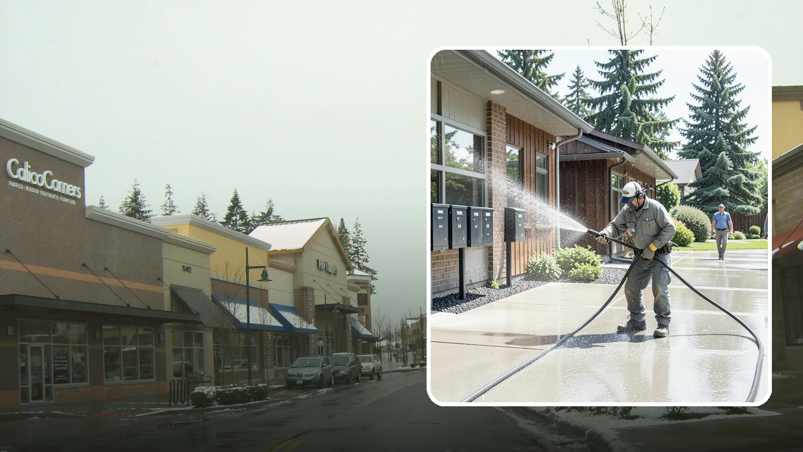 HOA Pressure Washing in Mill Creek, Snohomish County, WA - We help Washington homeowner associations maintain clean shared sidewalks, mailboxes, and community structures on a predictable...