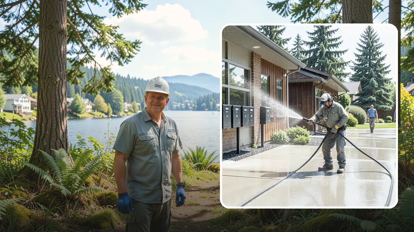 HOA Pressure Washing in Milton, King County, WA - We help Washington homeowner associations maintain clean shared sidewalks, mailboxes, and community structures on a predictable...