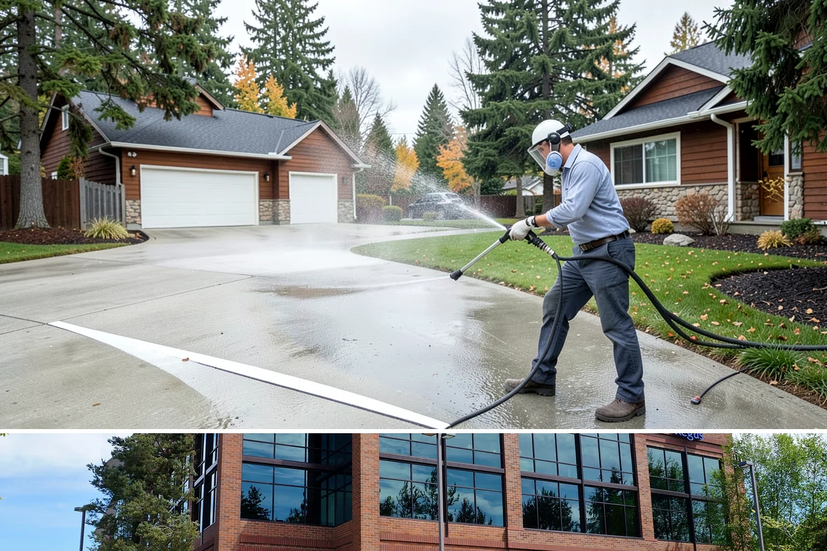HOA Pressure Washing in Mountlake Terrace, Snohomish County, WA - A spring deep clean paired with a fall moss treatment keeps community areas safe through Washington's wettest months.