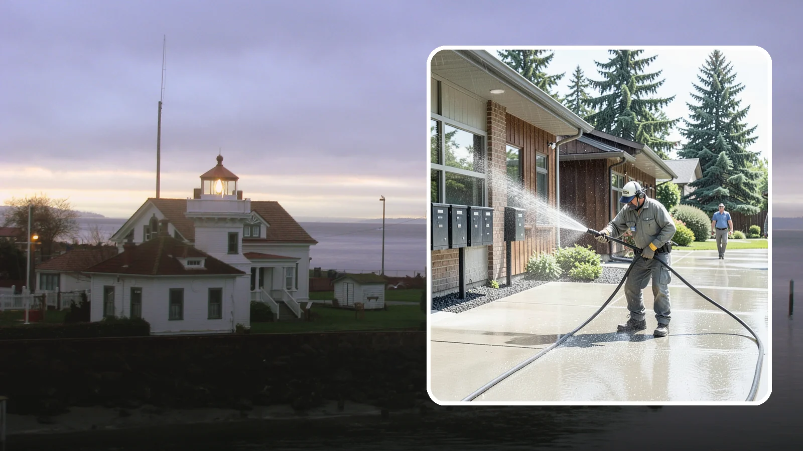 HOA Pressure Washing in Mukilteo, Snohomish County, WA - We help Washington homeowner associations maintain clean shared sidewalks, mailboxes, and community structures on a predictable...