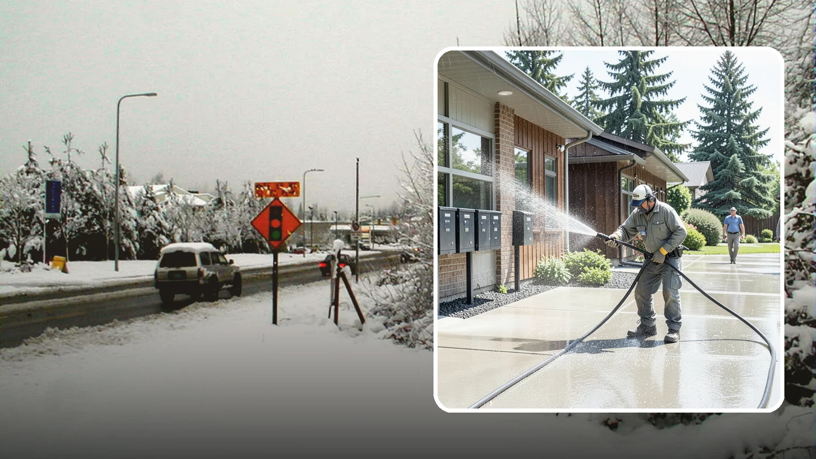 HOA Pressure Washing in Newcastle, King County, WA - We help Washington homeowner associations maintain clean shared sidewalks, mailboxes, and community structures on a predictable...