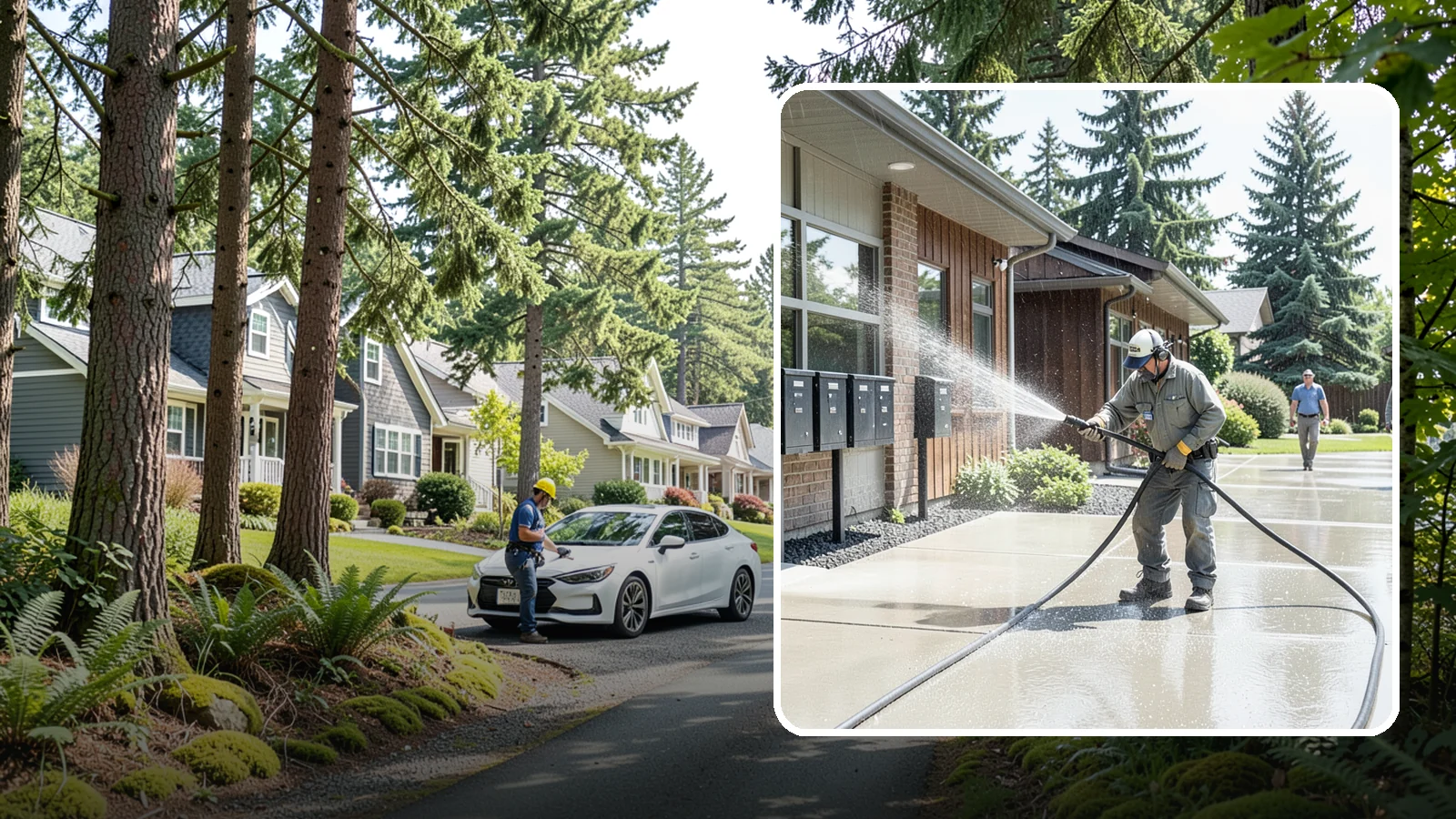 HOA Pressure Washing in Normandy Park, King County, WA - We help Washington homeowner associations maintain clean shared sidewalks, mailboxes, and community structures on a predictable...