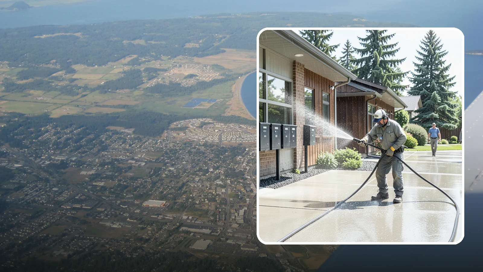 HOA Pressure Washing in Oak Harbor, Island County, WA - We help Washington homeowner associations maintain clean shared sidewalks, mailboxes, and community structures on a predictable...
