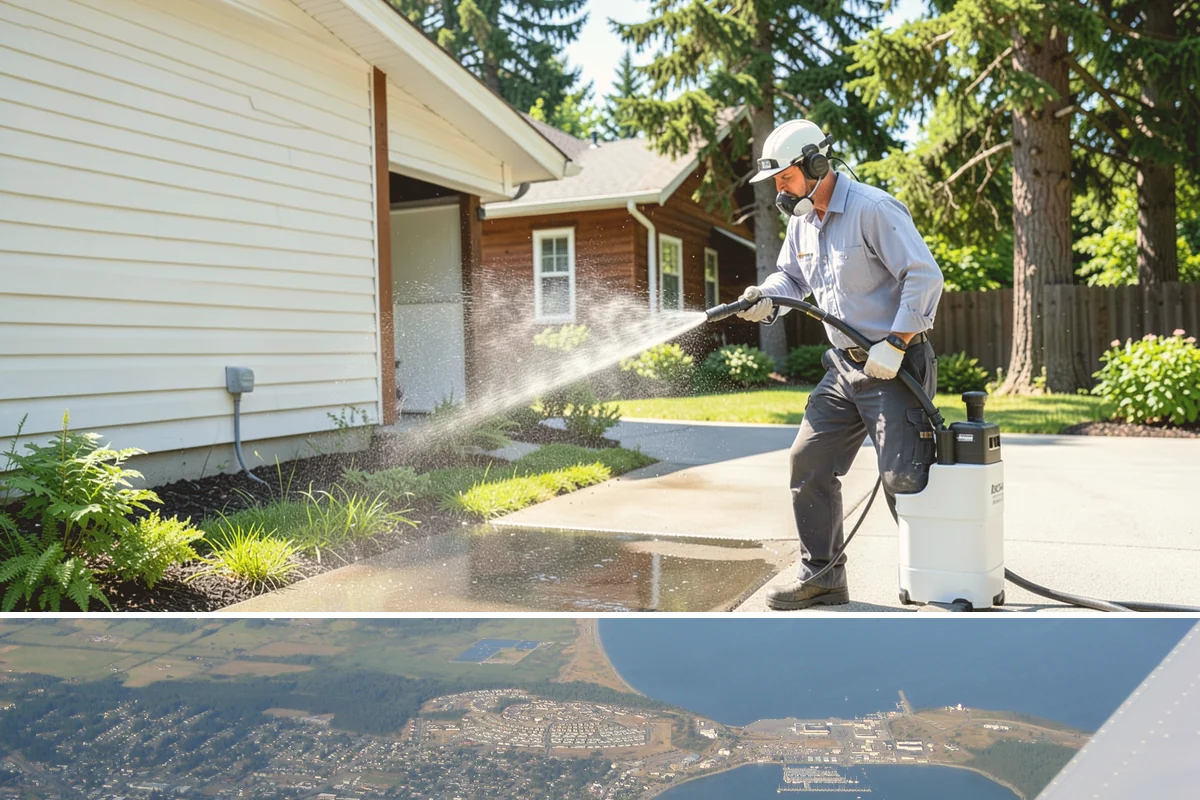 HOA Pressure Washing in Oak Harbor, Island County, WA - A spring deep clean paired with a fall moss treatment keeps community areas safe through Washington's wettest months.
