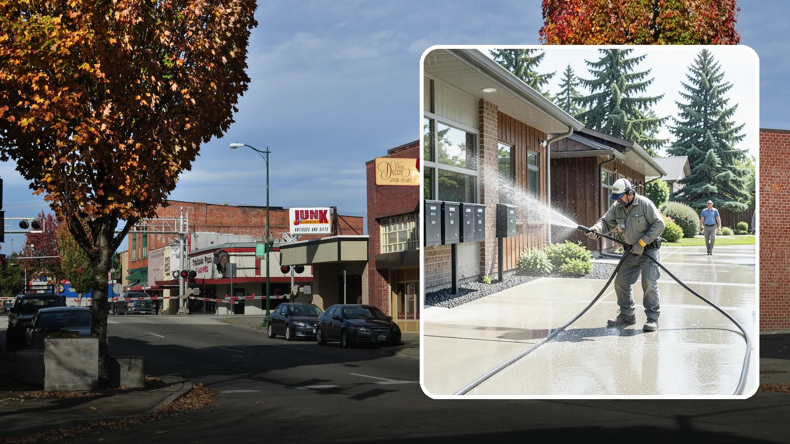 HOA Pressure Washing in Puyallup, Pierce County, WA - We help Washington homeowner associations maintain clean shared sidewalks, mailboxes, and community structures on a predictable...
