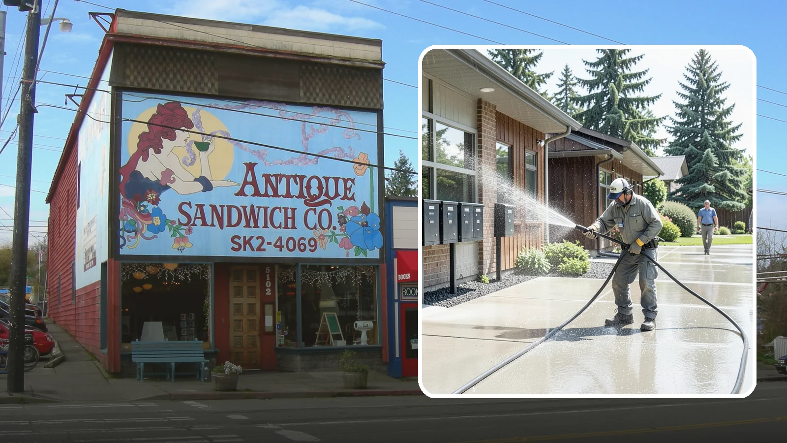 HOA Pressure Washing in Ruston, Pierce County, WA - We help Washington homeowner associations maintain clean shared sidewalks, mailboxes, and community structures on a predictable...