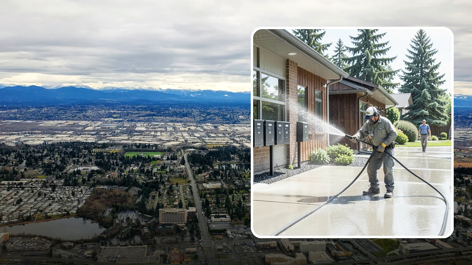 HOA Pressure Washing in SeaTac, King County, WA - We help Washington homeowner associations maintain clean shared sidewalks, mailboxes, and community structures on a predictable...