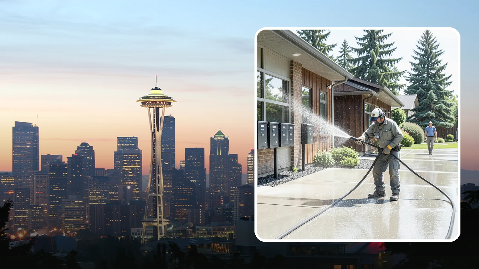 HOA Pressure Washing in Seattle, King County, WA - We help Washington homeowner associations maintain clean shared sidewalks, mailboxes, and community structures on a predictable...