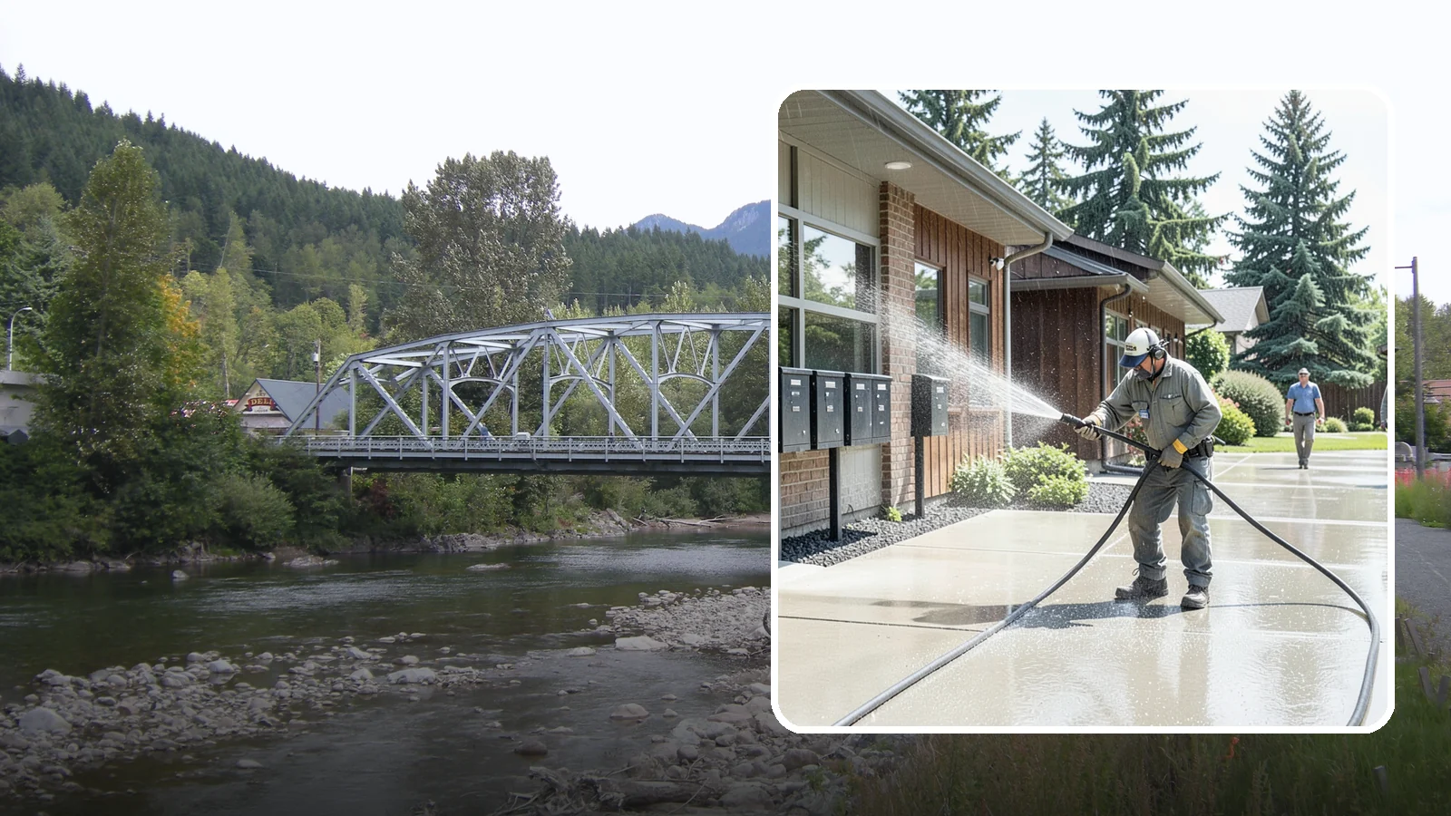 HOA Pressure Washing in Skykomish, King County, WA - We help Washington homeowner associations maintain clean shared sidewalks, mailboxes, and community structures on a predictable...