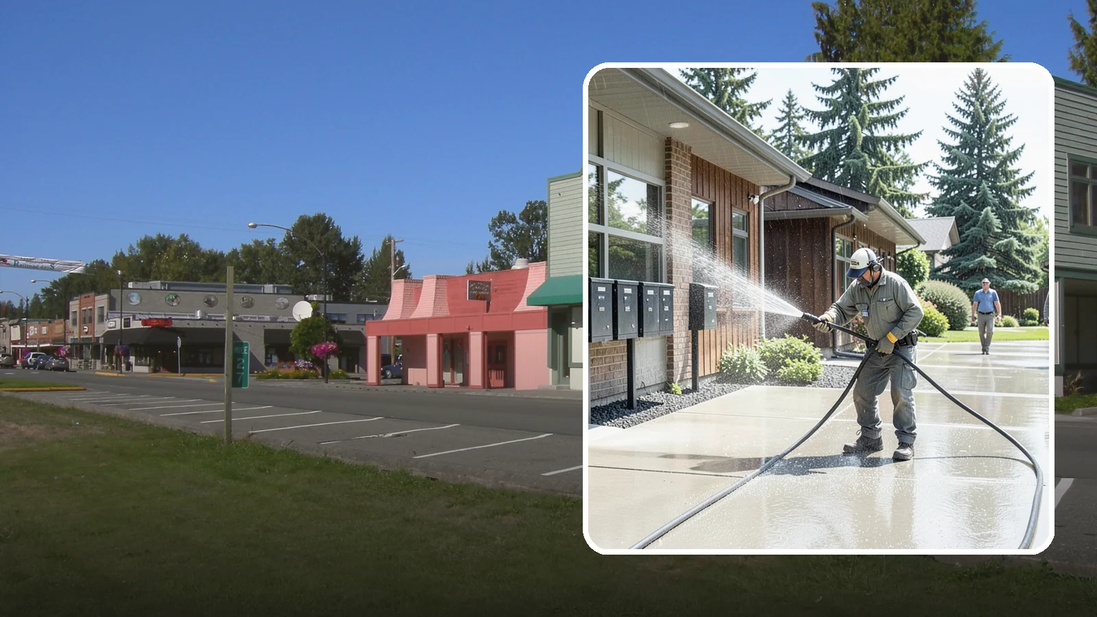 HOA Pressure Washing in Snoqualmie, King County, WA - We help Washington homeowner associations maintain clean shared sidewalks, mailboxes, and community structures on a predictable...