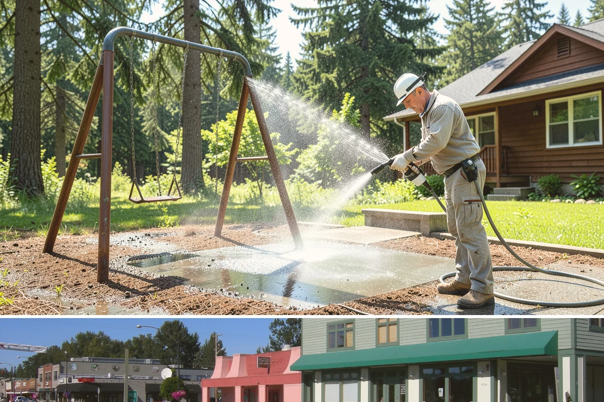 HOA Pressure Washing in Snoqualmie, King County, WA - A spring deep clean paired with a fall moss treatment keeps community areas safe through Washington's wettest months.