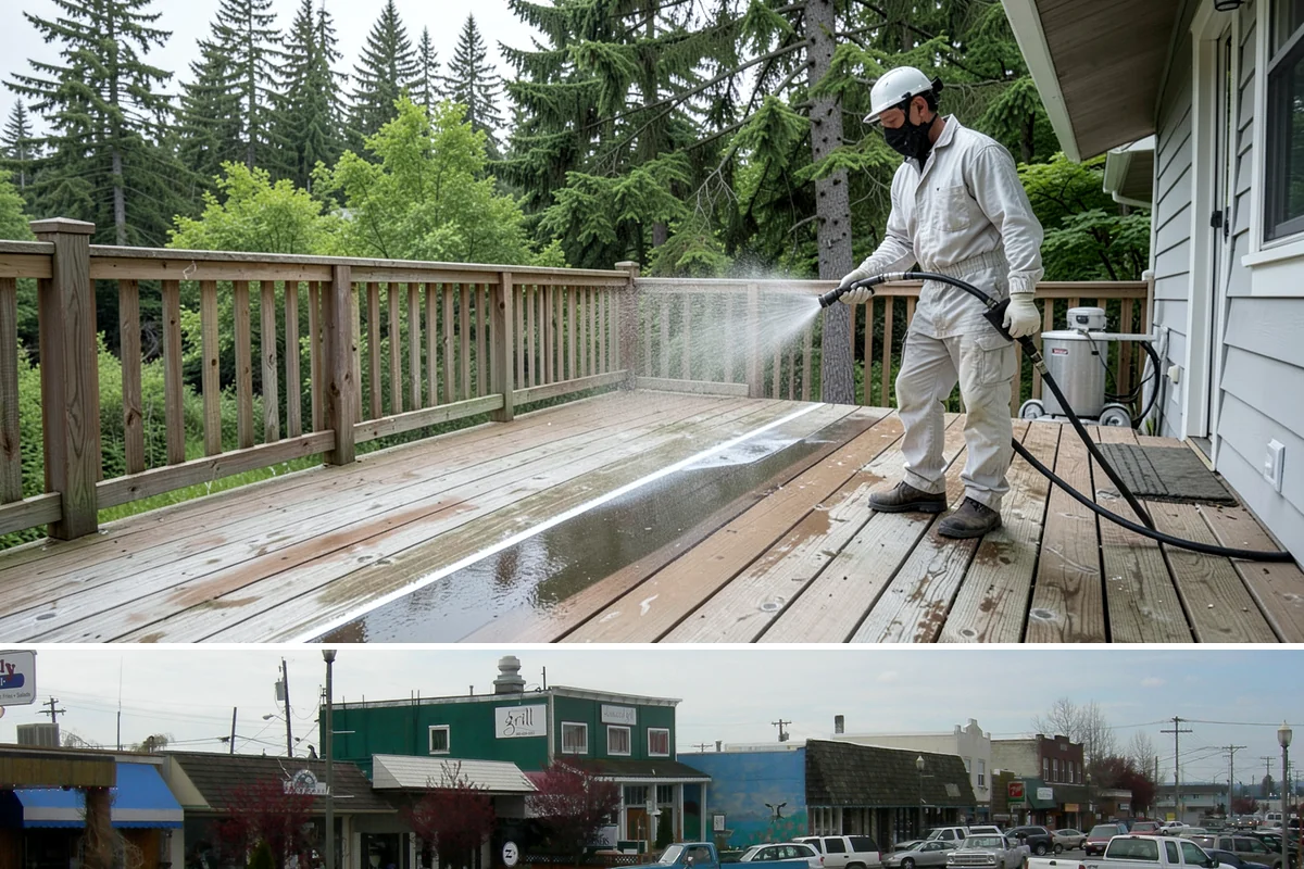 HOA Pressure Washing in Stanwood, Snohomish County, WA - A spring deep clean paired with a fall moss treatment keeps community areas safe through Washington's wettest months.