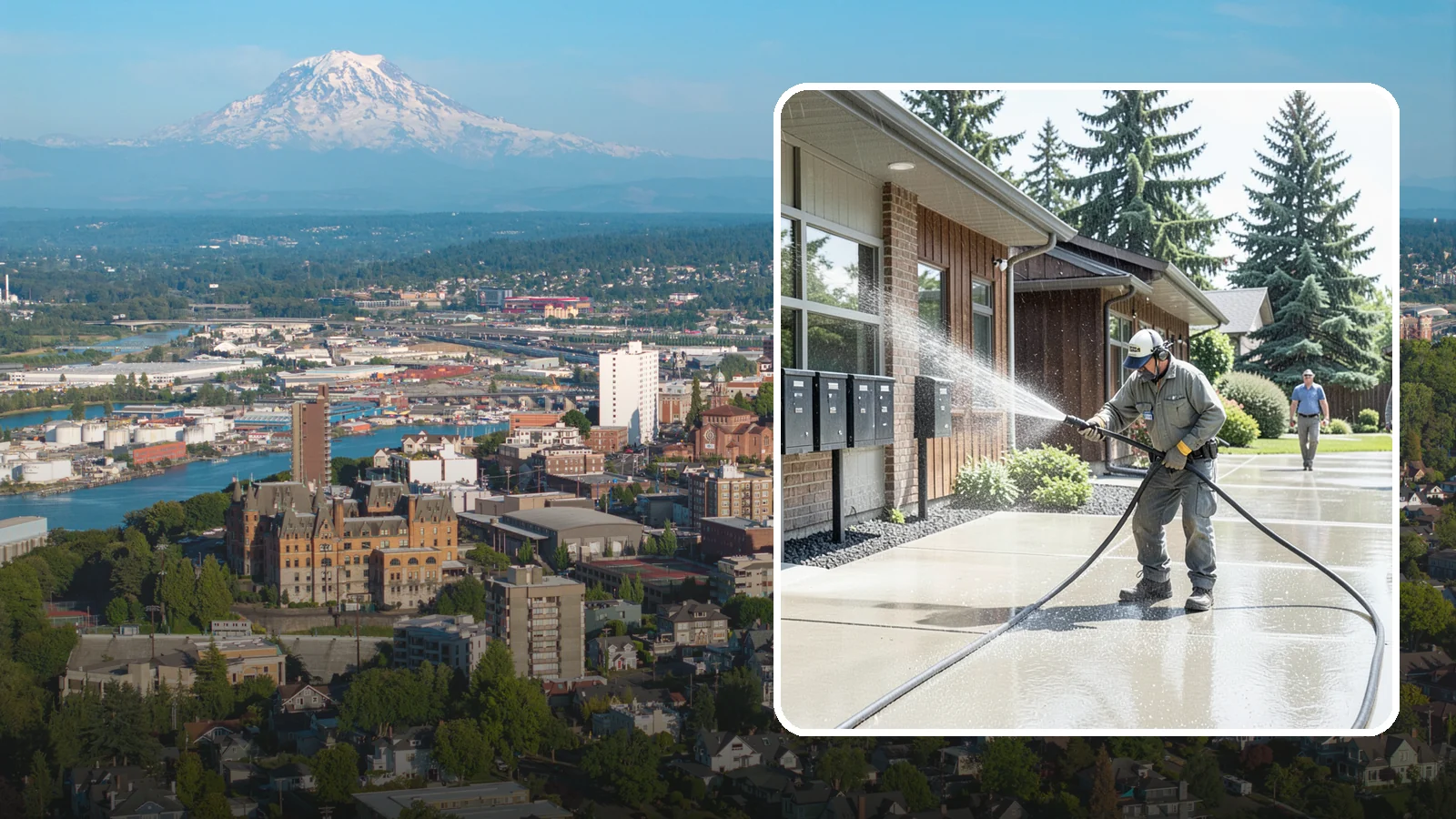 HOA Pressure Washing in Tacoma, Pierce County, WA - We help Washington homeowner associations maintain clean shared sidewalks, mailboxes, and community structures on a predictable...