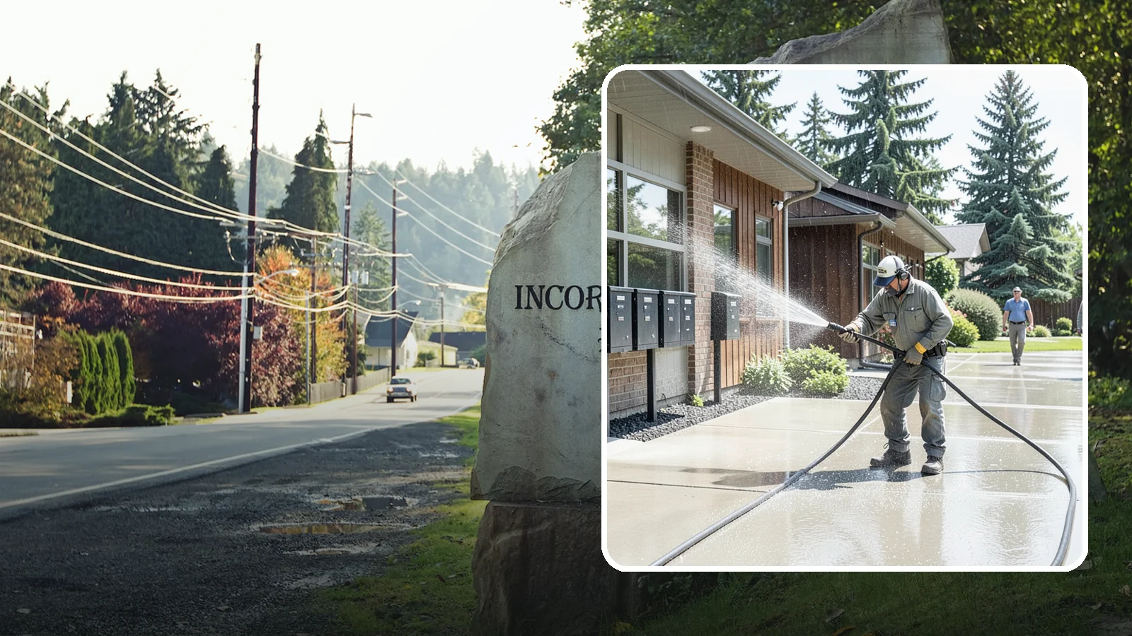 HOA Pressure Washing in Wilkeson, Pierce County, WA - We help Washington homeowner associations maintain clean shared sidewalks, mailboxes, and community structures on a predictable...
