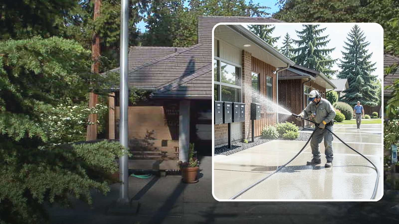 HOA Pressure Washing in Yarrow Point, King County, WA - We help Washington homeowner associations maintain clean shared sidewalks, mailboxes, and community structures on a predictable...