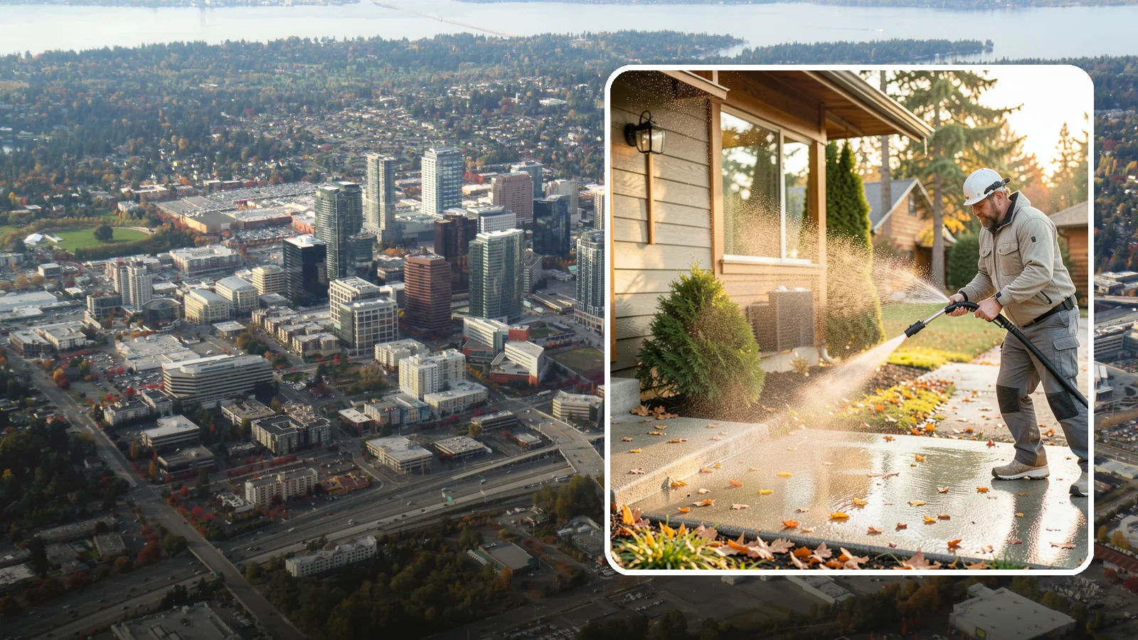 Holiday Cleanup Washing in Bellevue, King County, WA - Holiday cleanup washing gets your home guest-ready by clearing grime from entrances, walkways, and gathering areas before the...