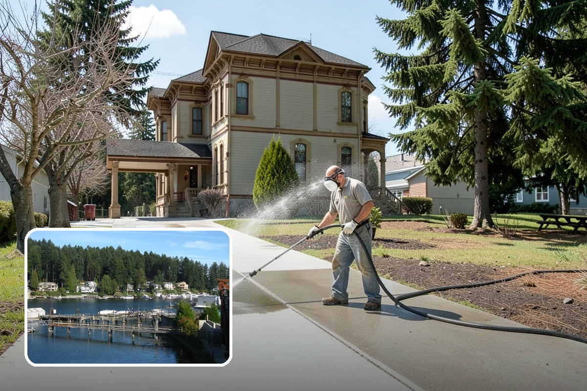 Holiday Cleanup Washing in Gig Harbor, Pierce County, WA - Presents a spotless entryway for holiday guests and photos