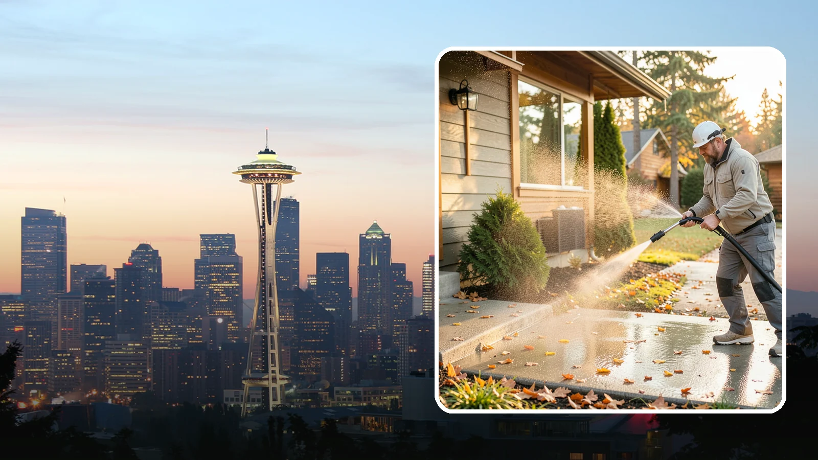 Holiday Cleanup Washing in Seattle, King County, WA - Holiday cleanup washing gets your home guest-ready by clearing grime from entrances, walkways, and gathering areas before the...