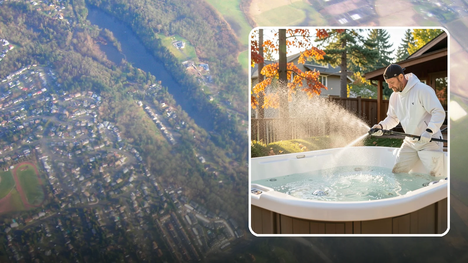 Hot Tub Cleaning in Algona, King County, WA - We clean hot tub shells, covers, and cabinets so your spa stays inviting instead of growing a waterline of grime and mold.