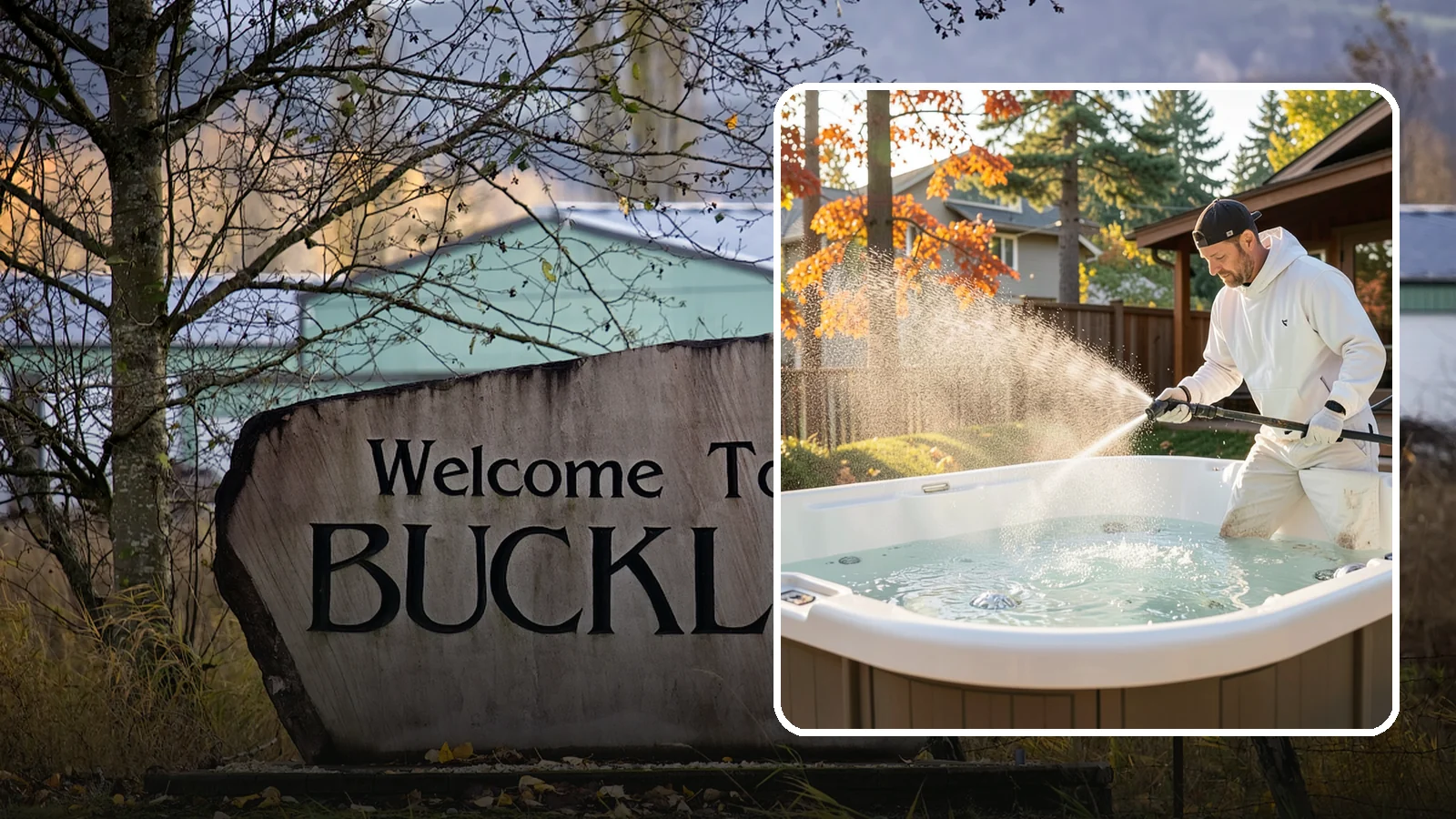 Hot Tub Cleaning in Buckley, Pierce County, WA - We clean hot tub shells, covers, and cabinets so your spa stays inviting instead of growing a waterline of grime and mold.