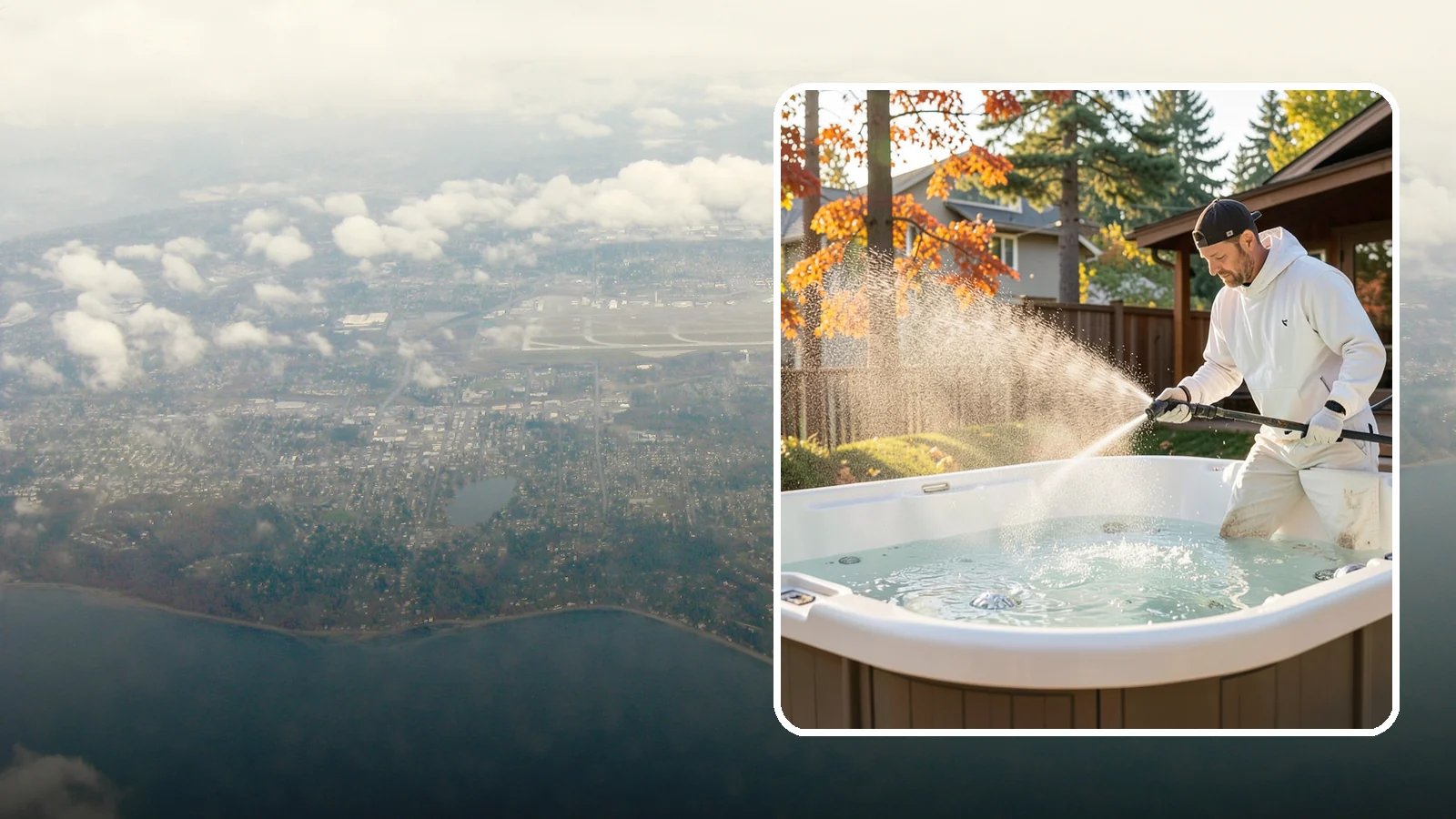 Hot Tub Cleaning in Burien, King County, WA - We clean hot tub shells, covers, and cabinets so your spa stays inviting instead of growing a waterline of grime and mold.