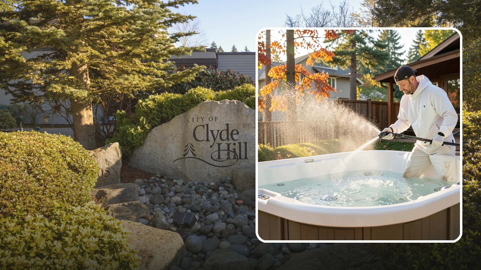 Hot Tub Cleaning in Clyde Hill, King County, WA - We clean hot tub shells, covers, and cabinets so your spa stays inviting instead of growing a waterline of grime and mold.