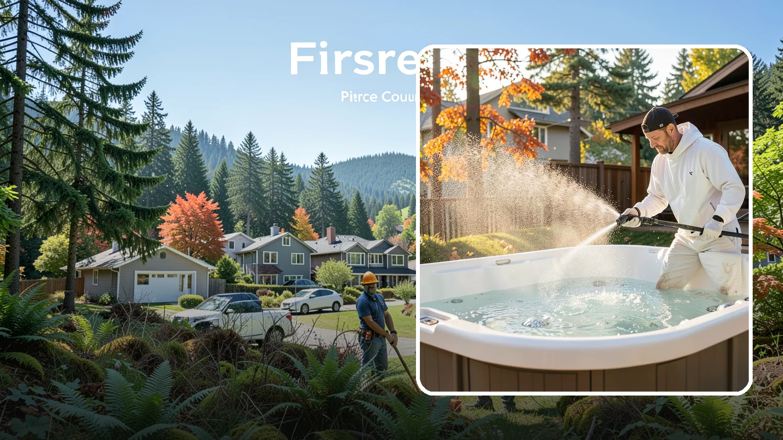 Hot Tub Cleaning in Fircrest, Pierce County, WA - We clean hot tub shells, covers, and cabinets so your spa stays inviting instead of growing a waterline of grime and mold.