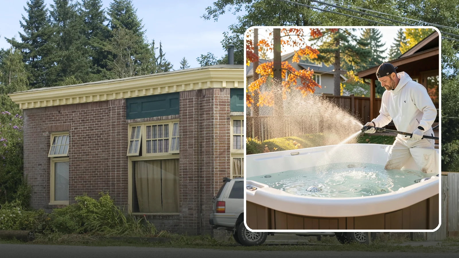 Hot Tub Cleaning in Hamilton, Skagit County, WA - We clean hot tub shells, covers, and cabinets so your spa stays inviting instead of growing a waterline of grime and mold.