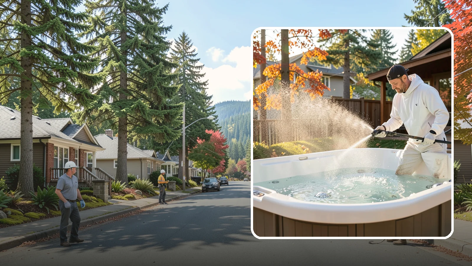Hot Tub Cleaning in Hunts Point, King County, WA - We clean hot tub shells, covers, and cabinets so your spa stays inviting instead of growing a waterline of grime and mold.