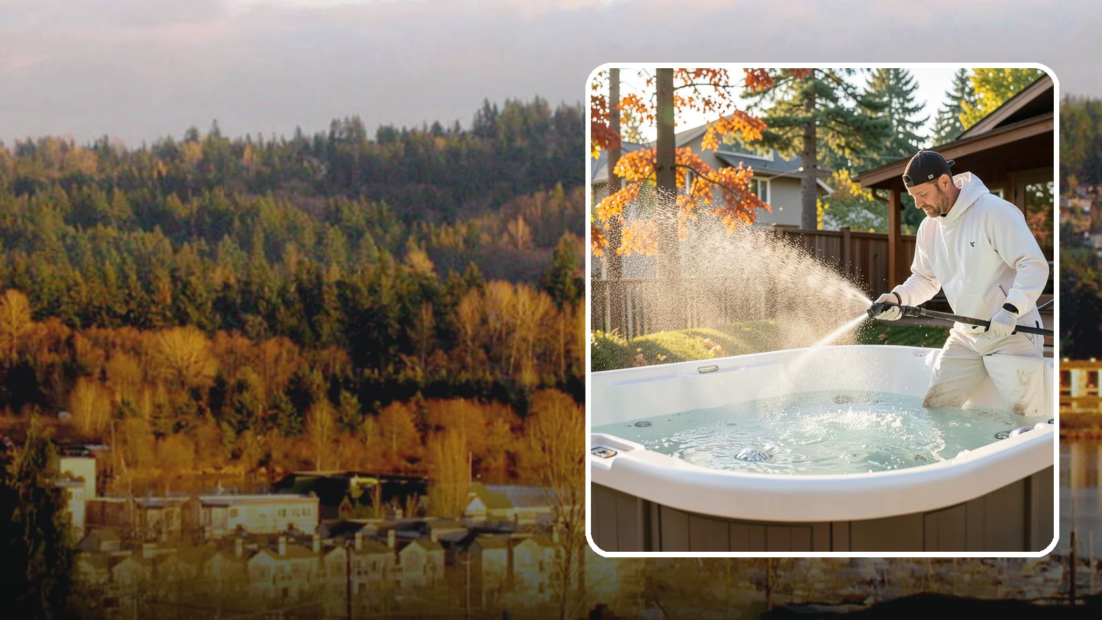 Hot Tub Cleaning in Kenmore, King County, WA - We clean hot tub shells, covers, and cabinets so your spa stays inviting instead of growing a waterline of grime and mold.