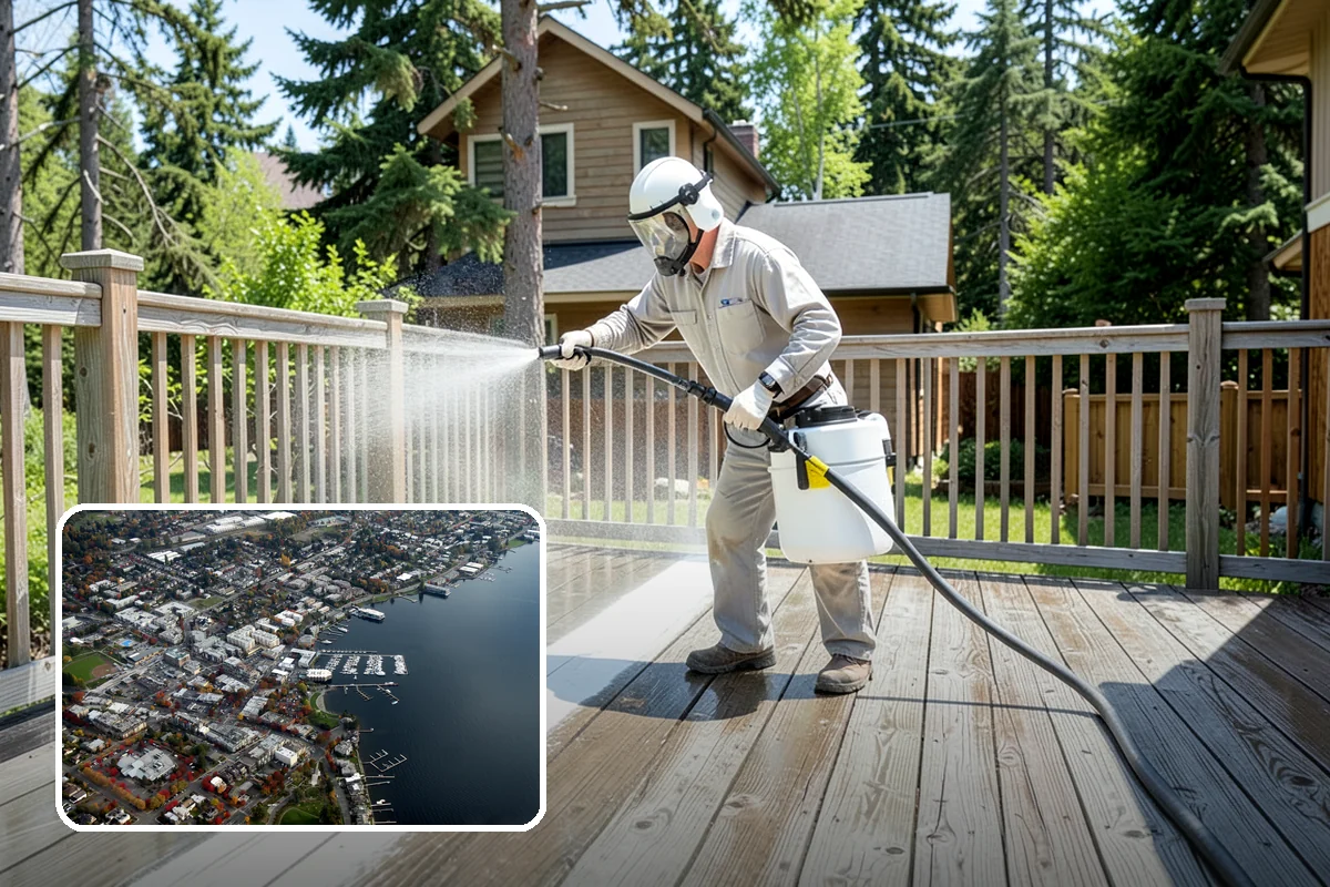 Hot Tub Cleaning in Kirkland, King County, WA - Removes mildew from vinyl covers and cabinet panels