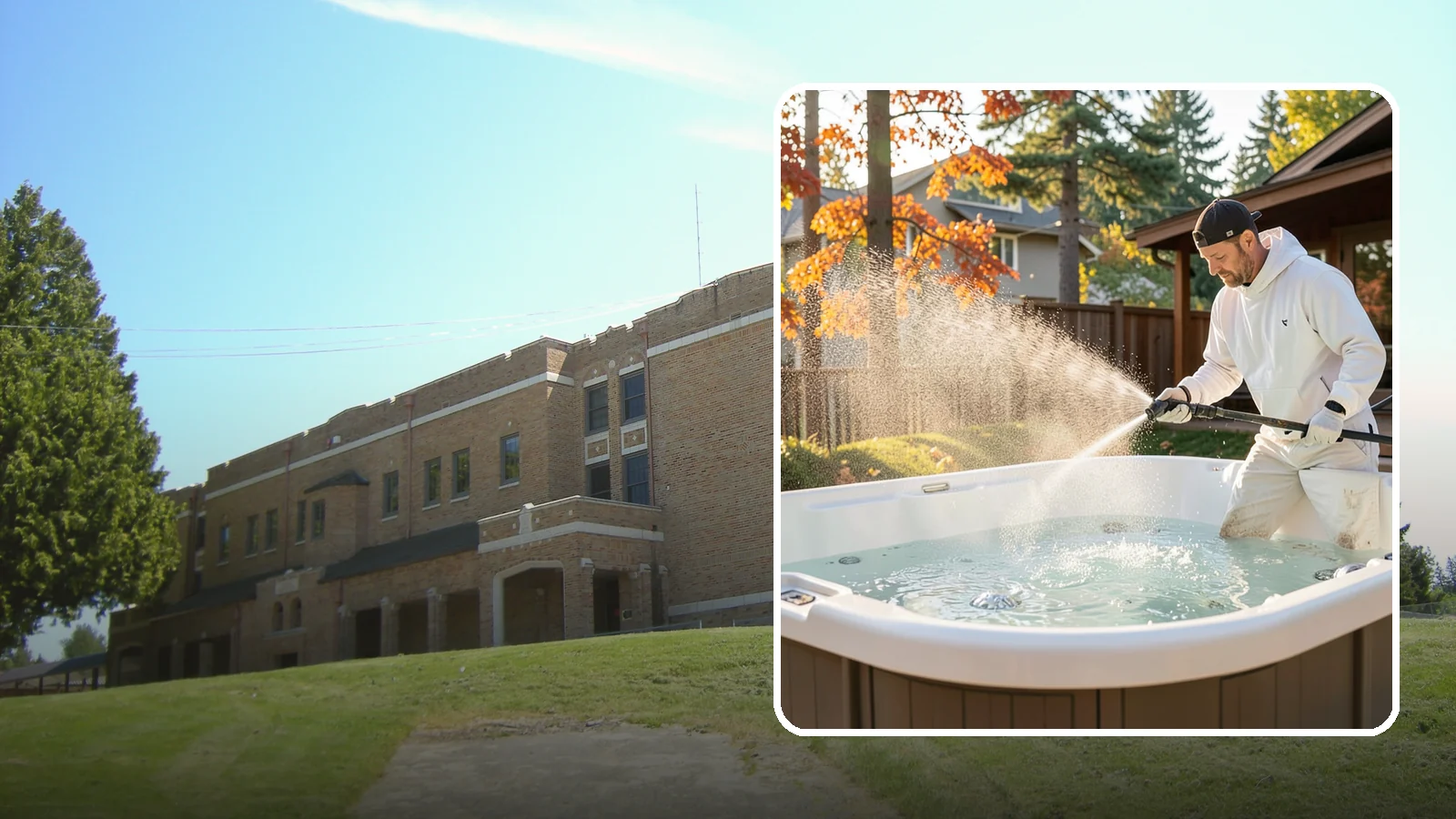 Hot Tub Cleaning in Maple Valley, King County, WA - We clean hot tub shells, covers, and cabinets so your spa stays inviting instead of growing a waterline of grime and mold.