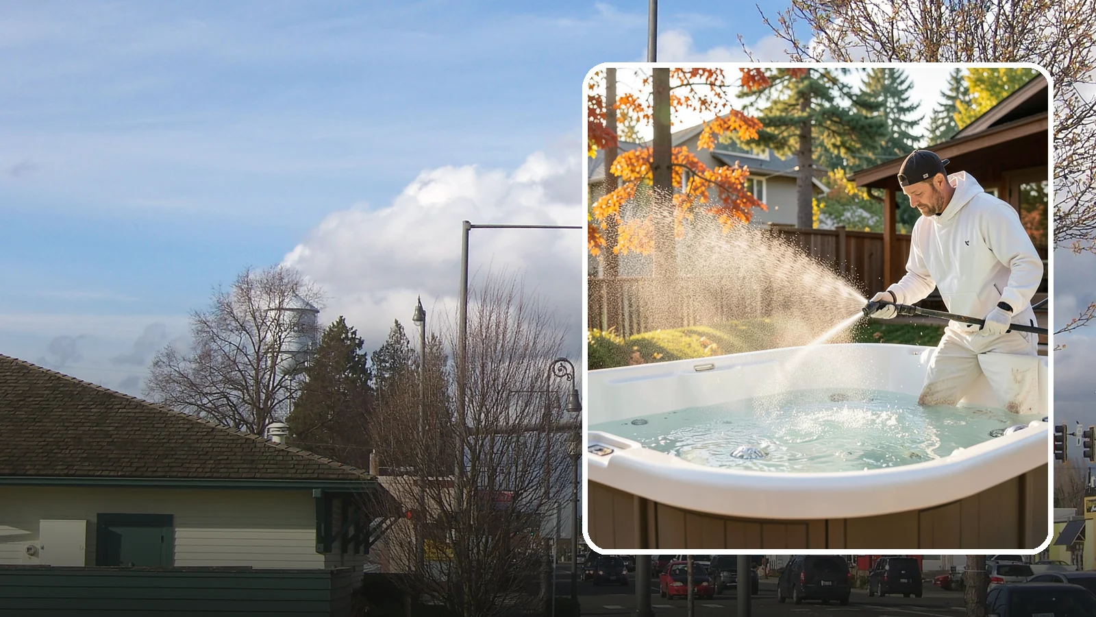 Hot Tub Cleaning in Marysville, Snohomish County, WA - We clean hot tub shells, covers, and cabinets so your spa stays inviting instead of growing a waterline of grime and mold.