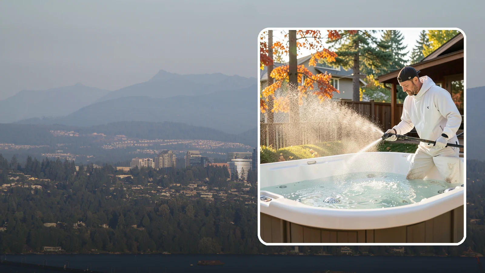 Hot Tub Cleaning in Medina, King County, WA - We clean hot tub shells, covers, and cabinets so your spa stays inviting instead of growing a waterline of grime and mold.