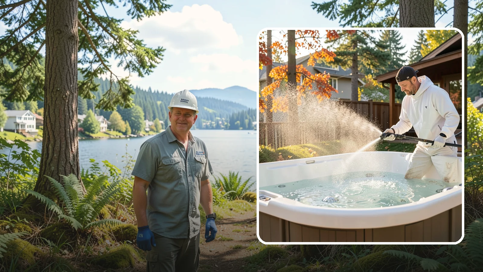 Hot Tub Cleaning in Milton, King County, WA - We clean hot tub shells, covers, and cabinets so your spa stays inviting instead of growing a waterline of grime and mold.
